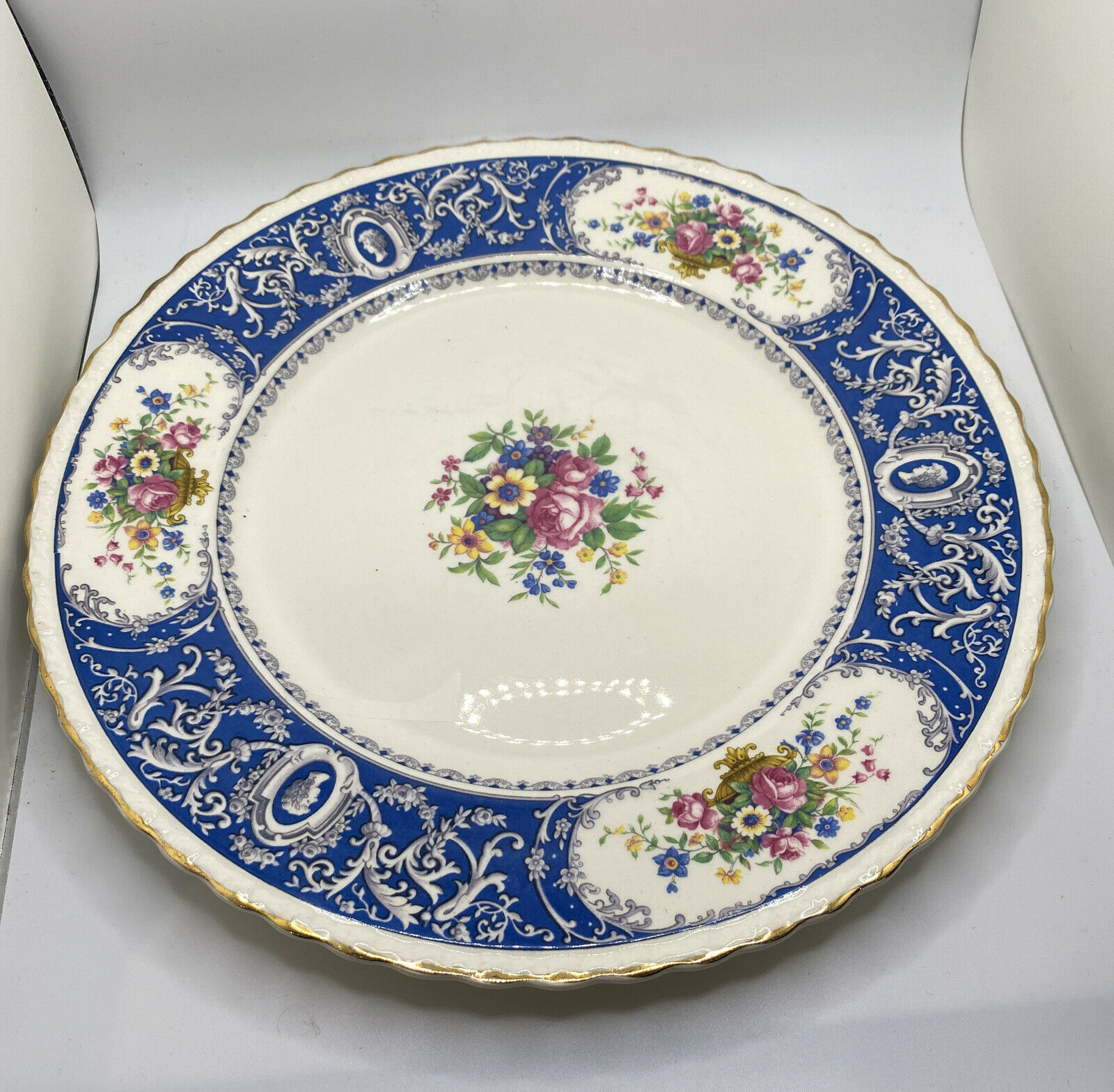 Vintage Myott Staffordshire China, Kensington Blue Dinner Plate, England