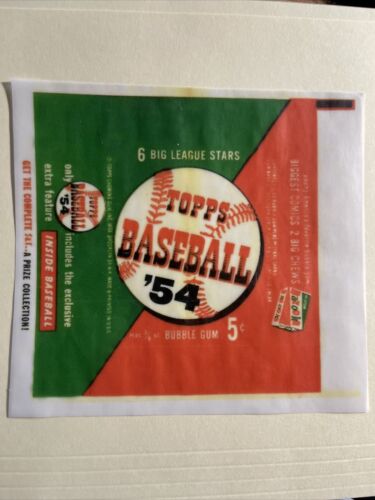 1954 Topps Baseball Cards 5 Cent Wax Wrapper With Date  Print
