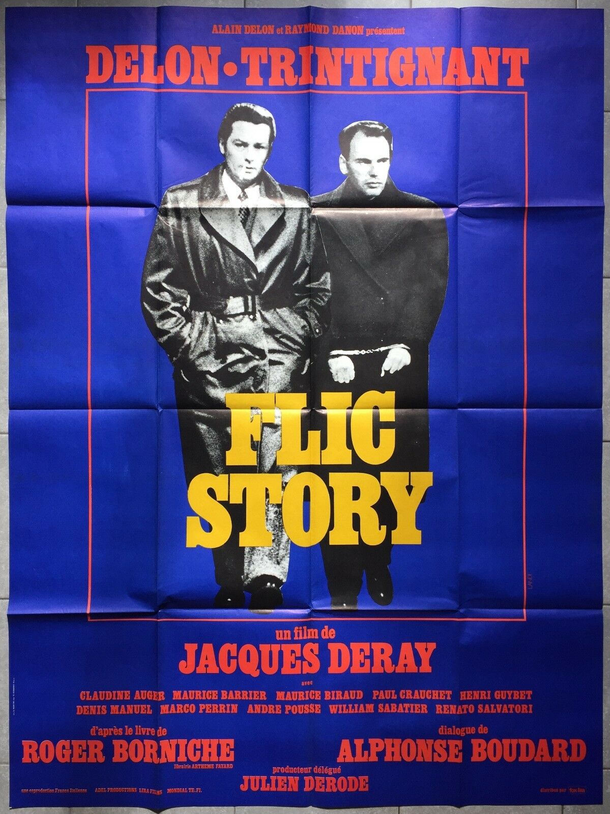 Poster Cop Story Jacques Deray Alain Delon Trintignant 47 3/16x63in 1975