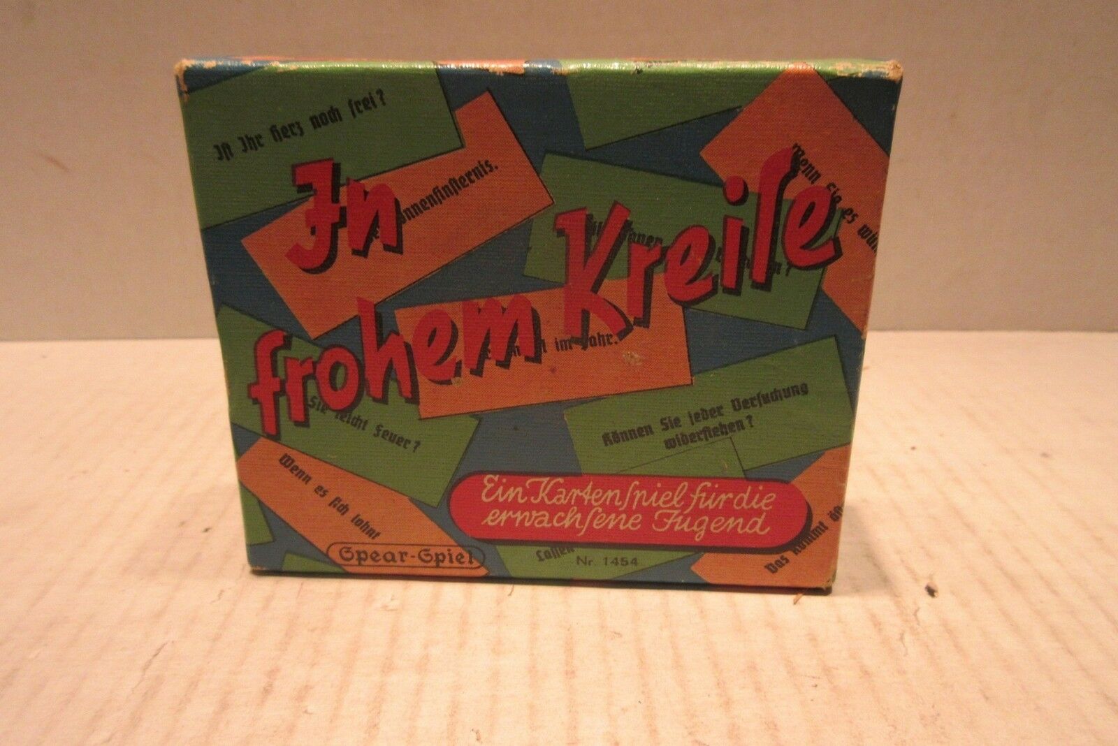 Vintage Empty Box Frohem Kreise Happy Circles German Card Game 1454