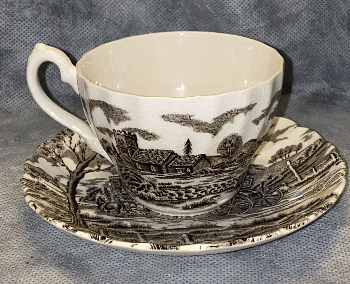 Myott Royal Mail Multi Color Staffordshire Ironstone England Cup & Saucers