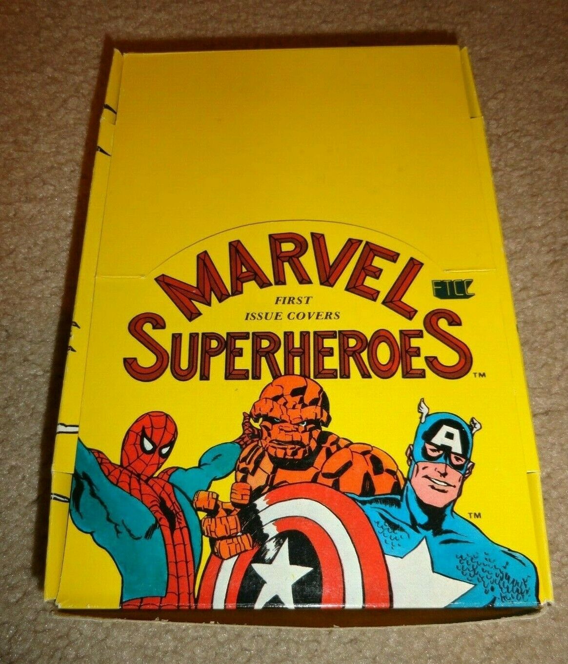 1984 Marvel Super Heroes First Issue Cover Empty Trading Card Box - No Packs