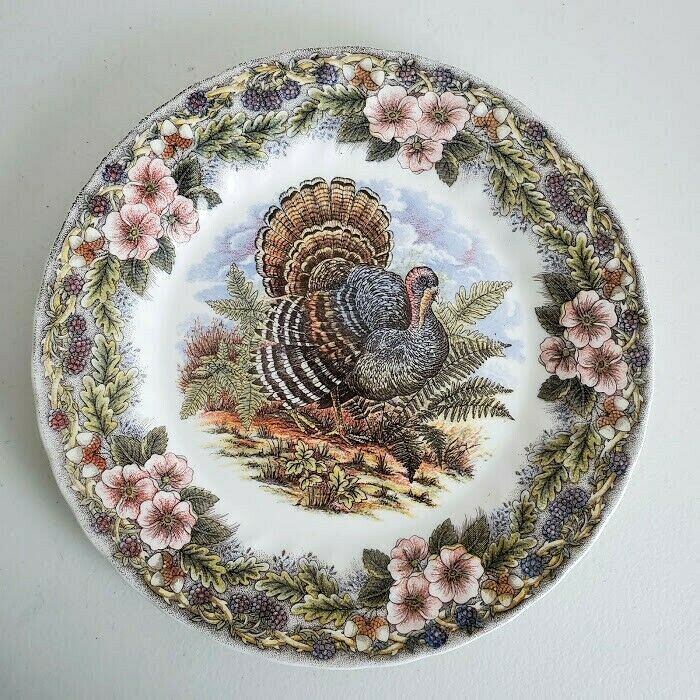 Myott Churchill Thanksgiving Turkey Multicolor 10" Transferware Dinner Plate