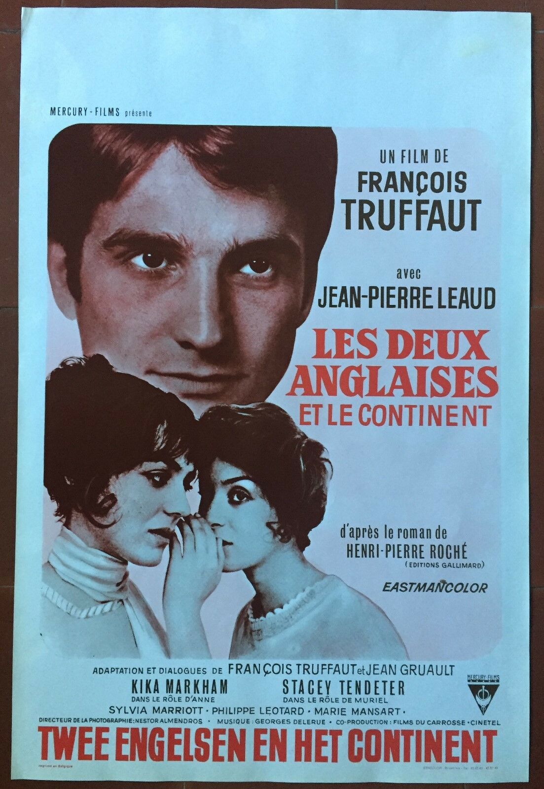 Poster Belgian The Two English And The Continent J P Léaud Francois Truffaut