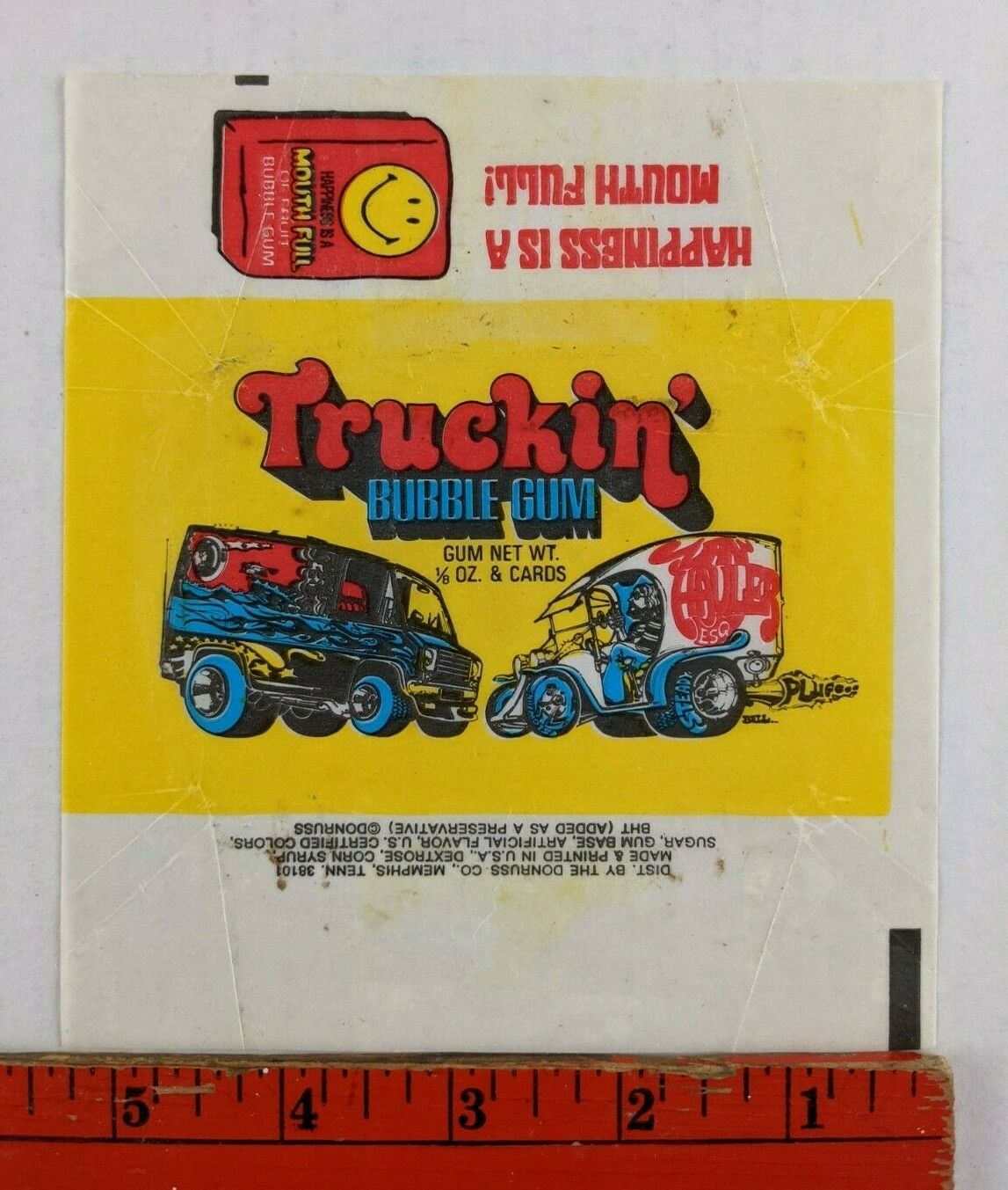 Vintage 1975 Truckin' Empty Donruss Wrapper (used)